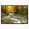 Designart - Forest Waterfall with Yellow Trees - Large Landscape Framed Canvas Art Print
